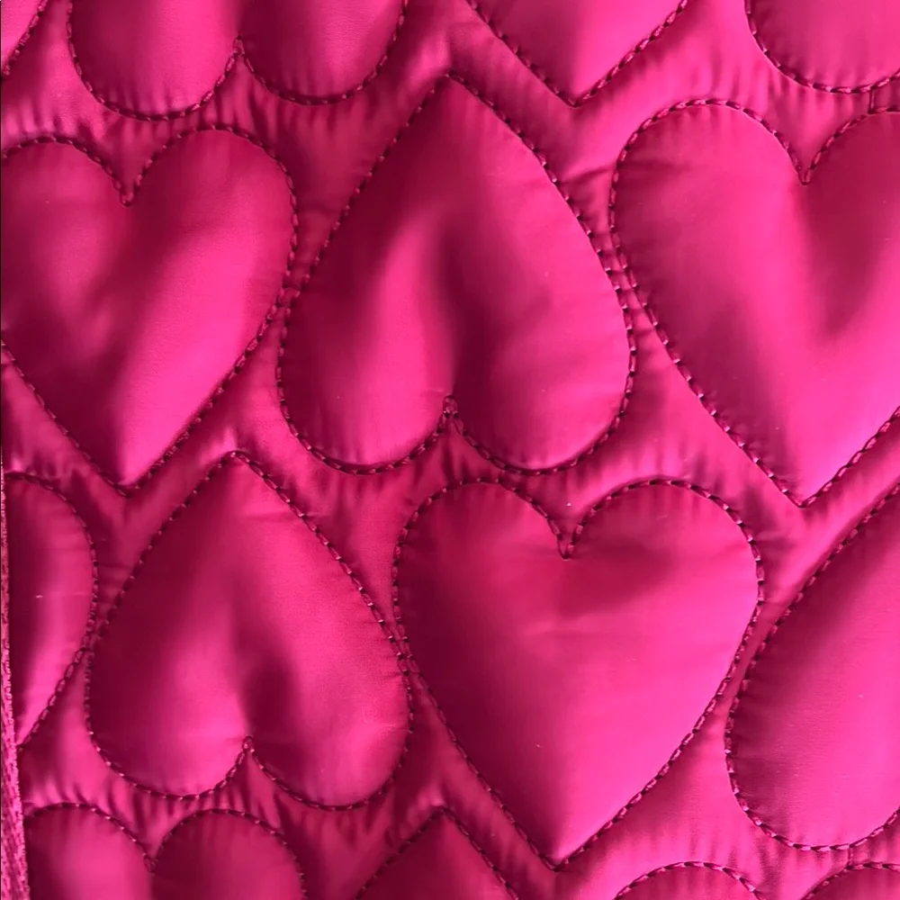 2 for 1 Victoria's Secret Red Quilted Tote Bag with Diamond Design - Picture 8 of 12